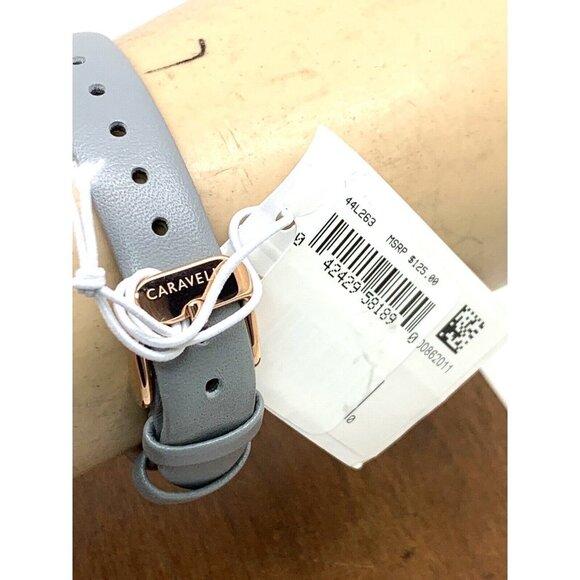 Caravelle by Bulova Women's Watch 44L263 Quartz Rose Gold Gray Leather B… - Picture 9 of 13